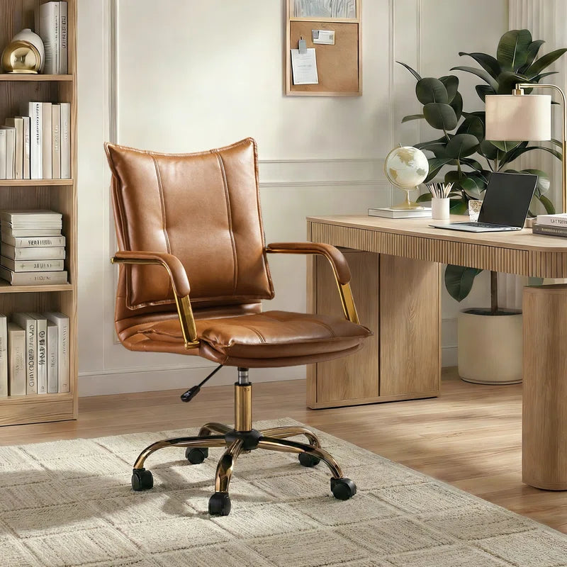 Lundgren Faux Leather Task Chair with Padded Arms