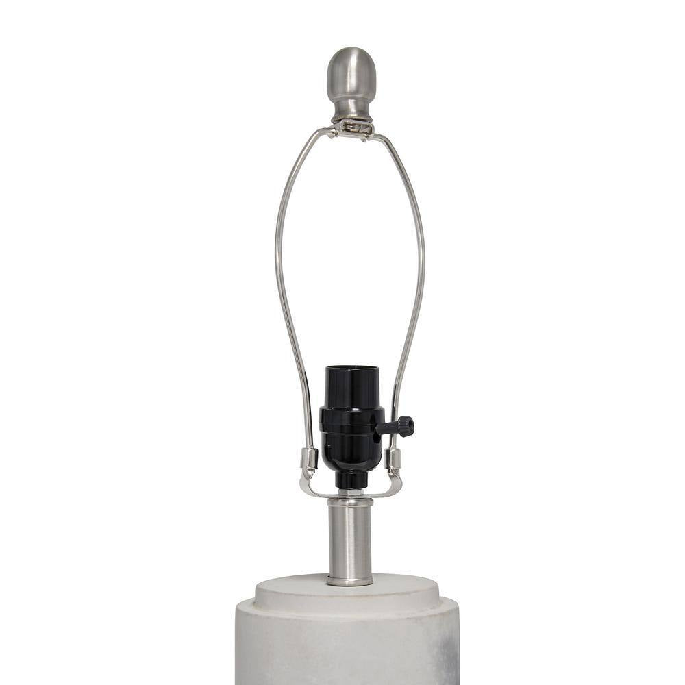 White Marbleized Table Lamp with White Fabric Shade 24.50 In.