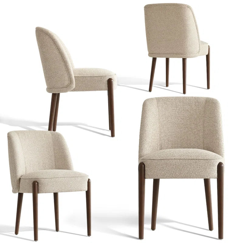 Set of 4 Upholstered Solid Wood Dining Side Chair with Full Back