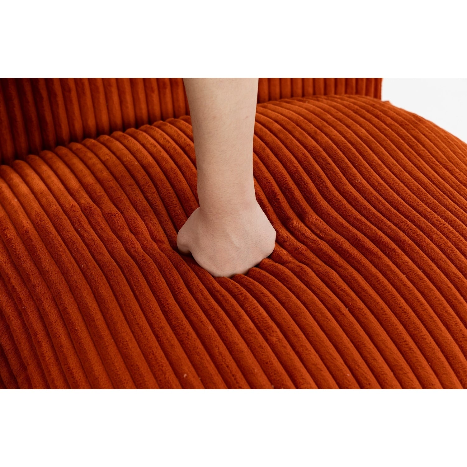 103" L-Shaped Corduroy Boneless Sectional Sofa with Movable Ottoman