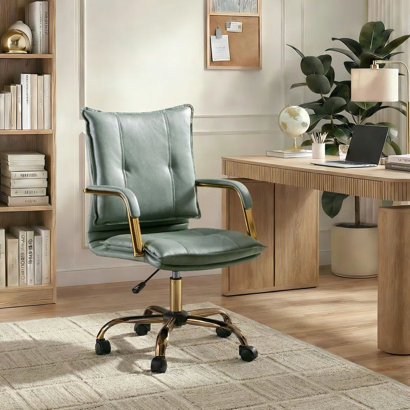 Lundgren Faux Leather Task Chair with Padded Arms