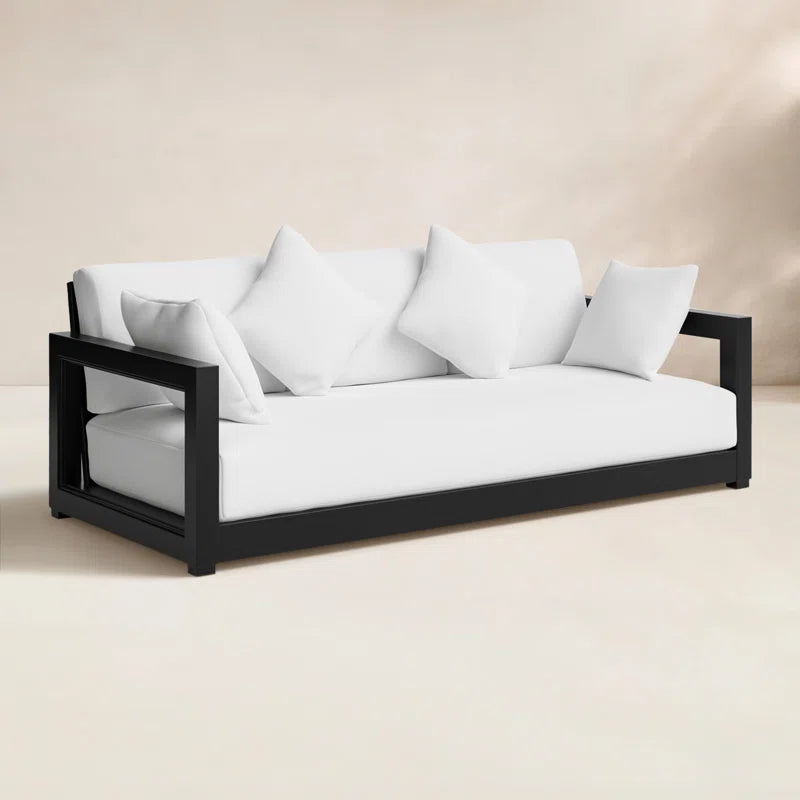 Melrose 76.55" Wide Outdoor Patio Sofa with Cushions