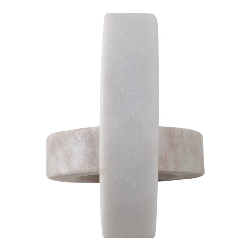 Usko Elegant Double Ring Marble Sculpture Statues for Home Decor - Decorations for Living Room Style with Figurines or Decorative Objects