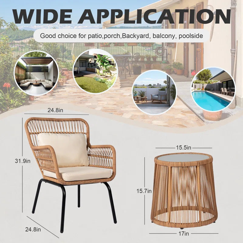 Dawna 2 - Person Patio Conversation Set with Cushions