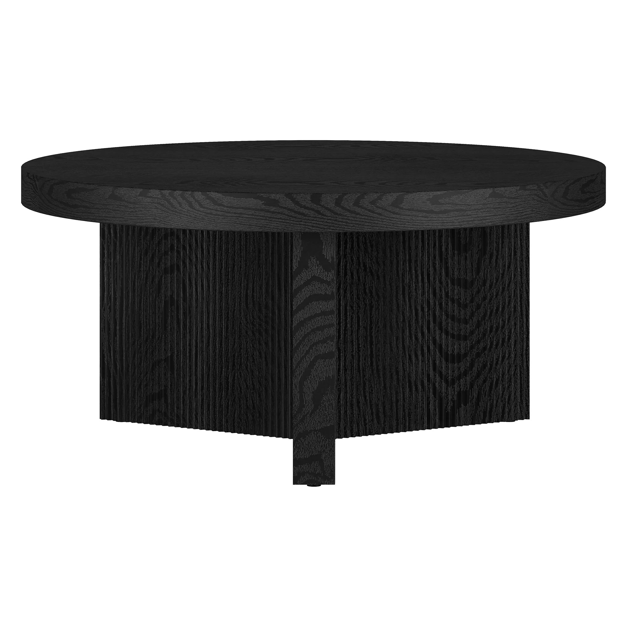 32" Black Grain MDF/PVC Coffee Table