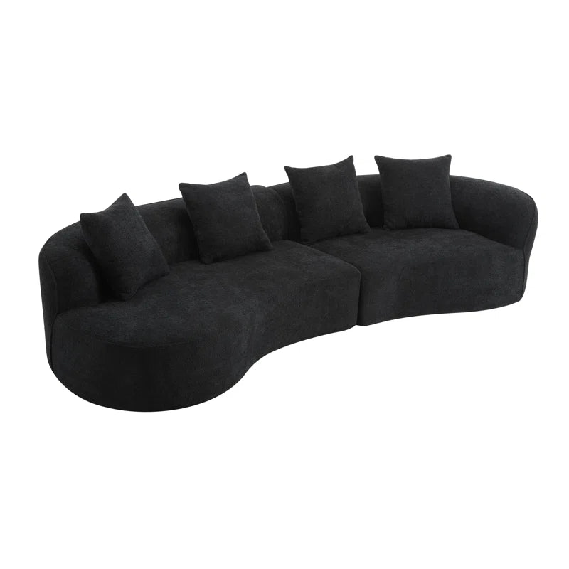 Hession Boneless 126" Modern Compression Curved Sectional Sofa