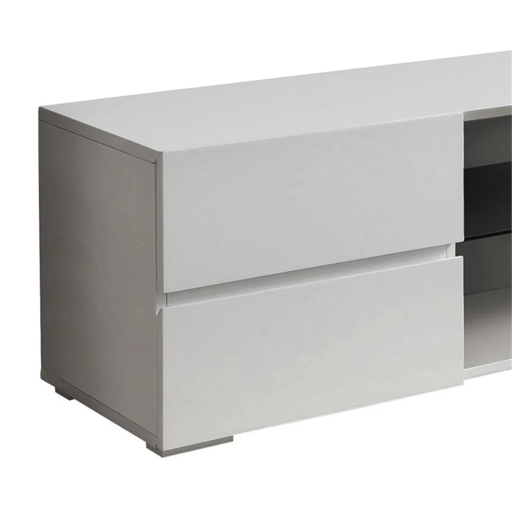 Galvin 4-Drawer TV Console Glossy White