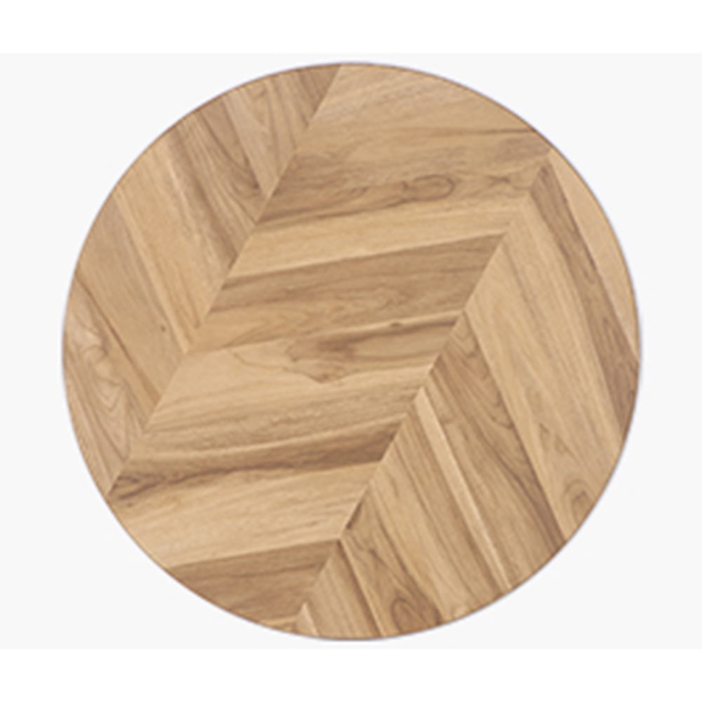 Hommeco 2-Tier Round Natural Wood Coffee Table - Small Modern Design with Storage