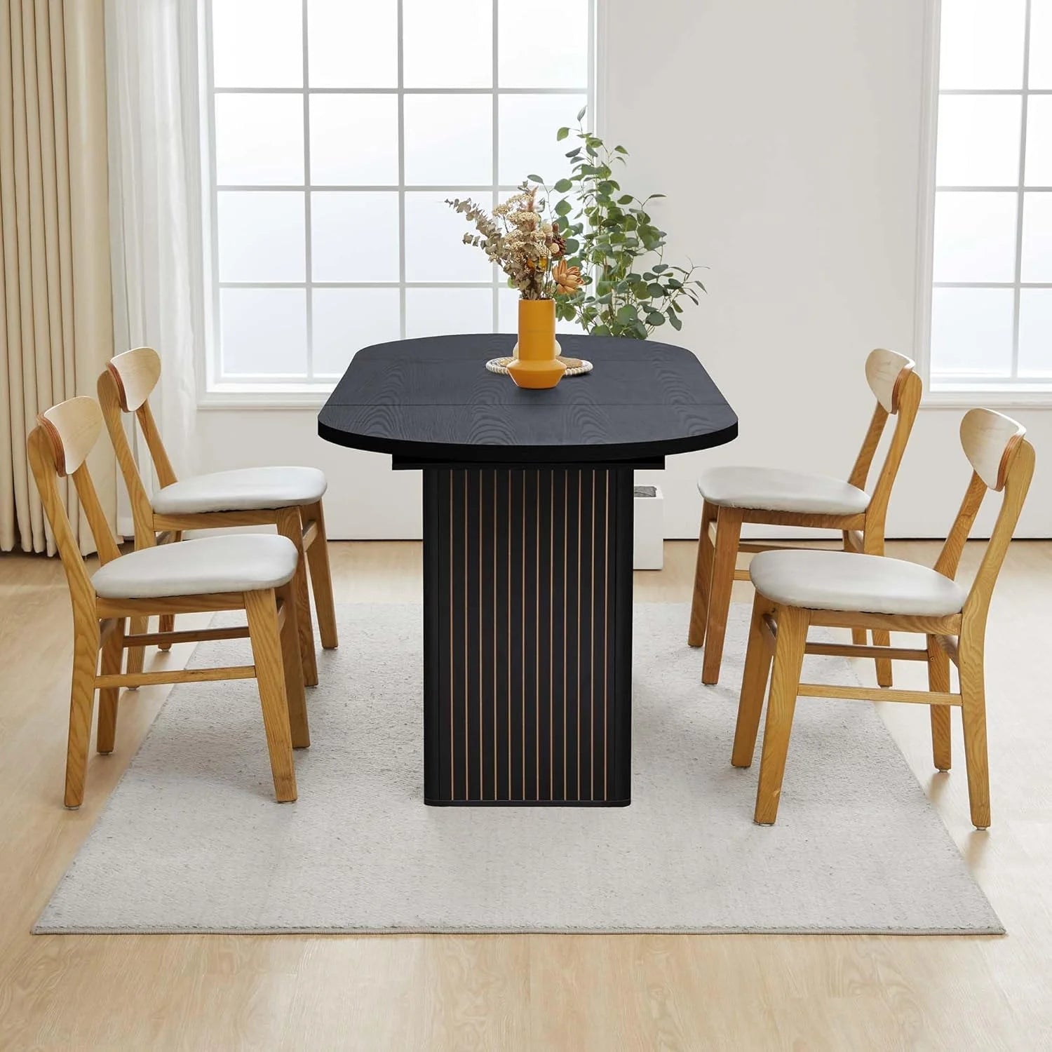 Rustic Black 71" Oval Dining Table | Meeting & Reception Table