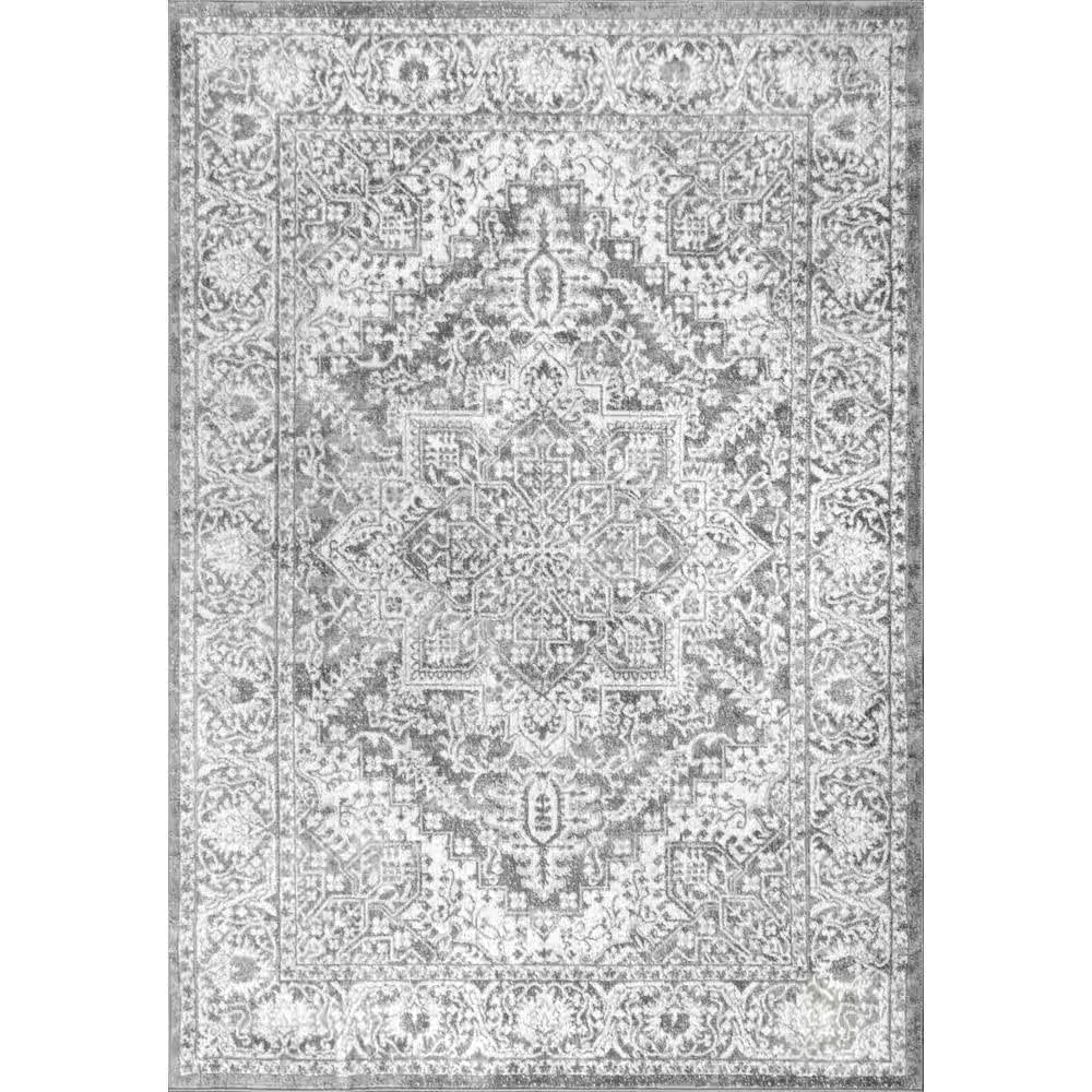 Modern Persian Light Gray 8 Ft. X 10 Ft. Distressed Area Rug
