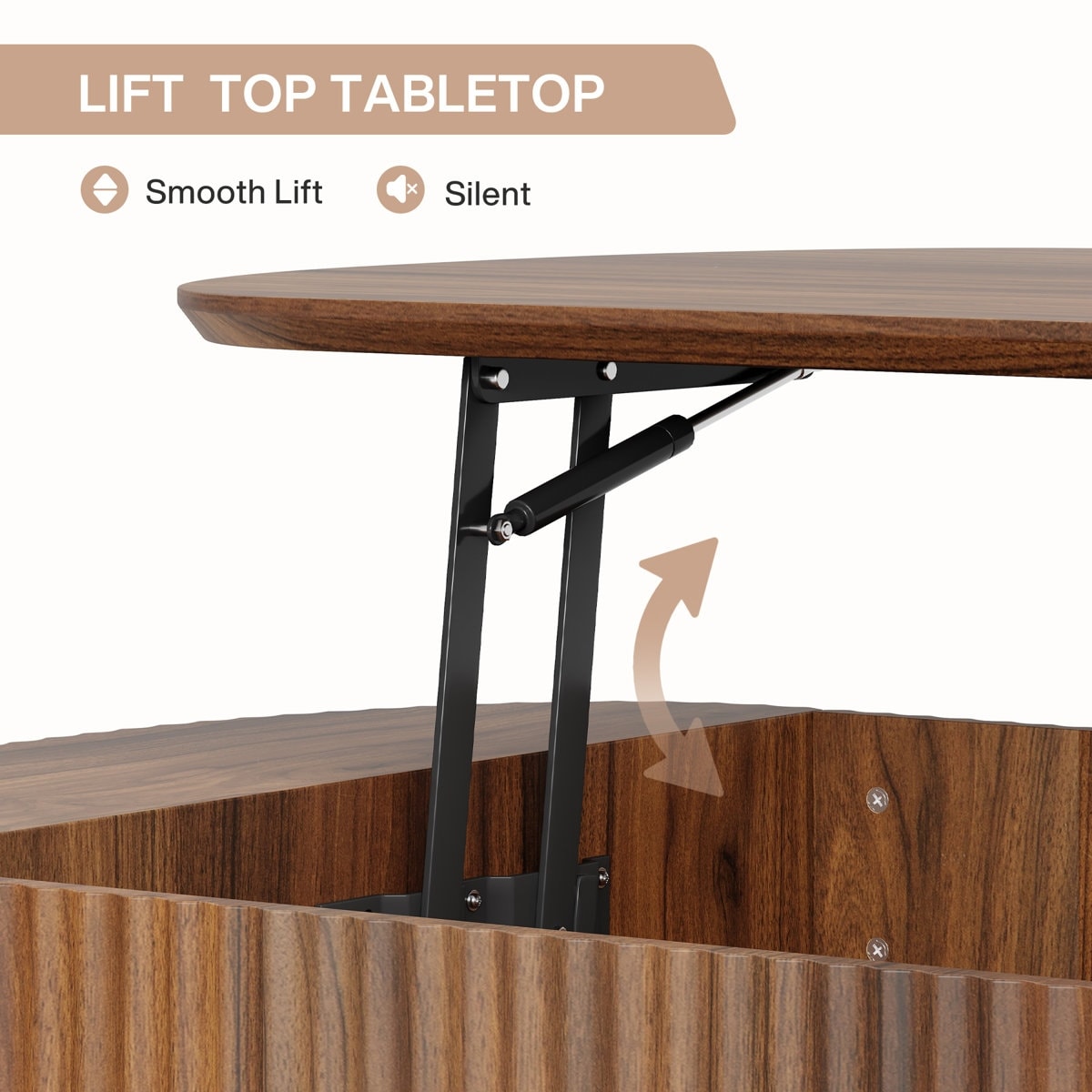 47.2-Inch Lift Top Coffee Table with Hidden Storage Compartment