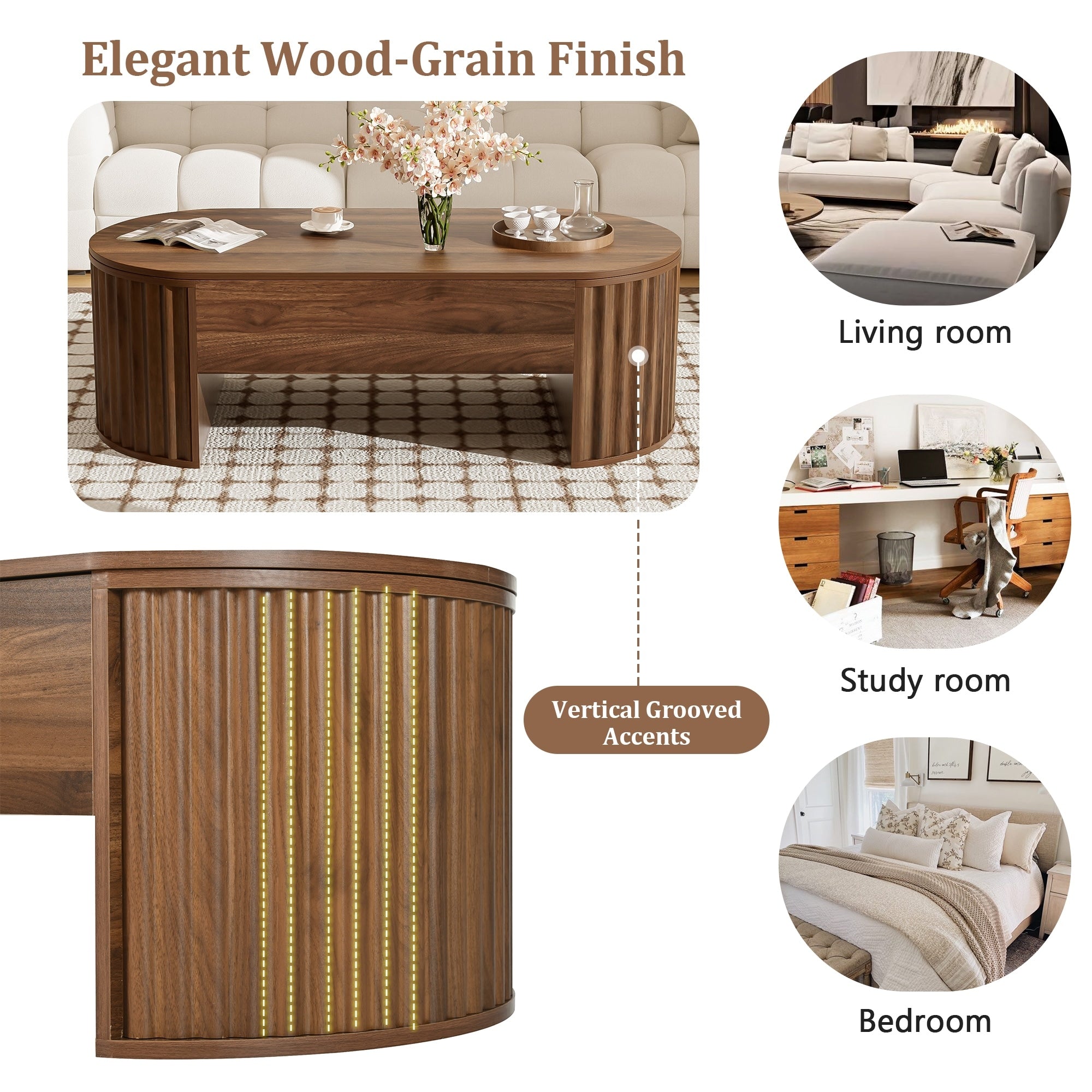 47.2"L Coffee Table with Lift Top