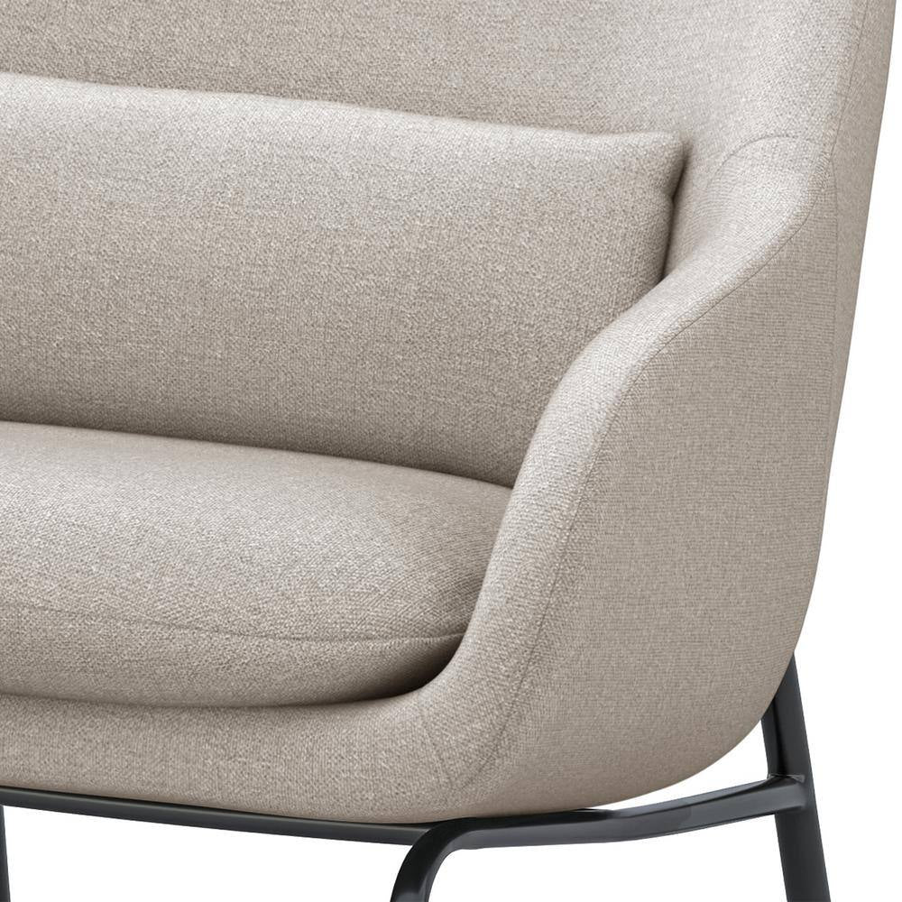 Elmont 30 In. Wide Mid Century Modern Accent Chair in Natural Linen Fabric
