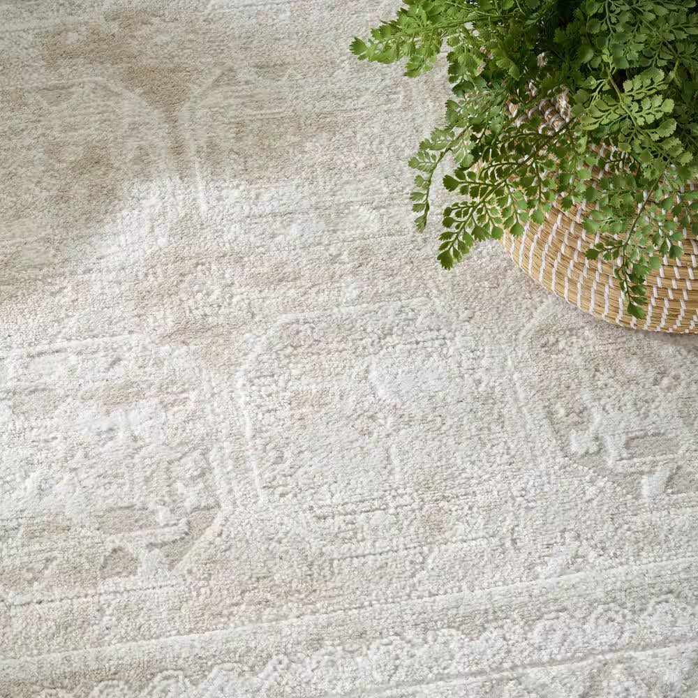 Dekor Ivory Beige 8 Ft. X 10 Ft. Geometric Traditional Area Rug