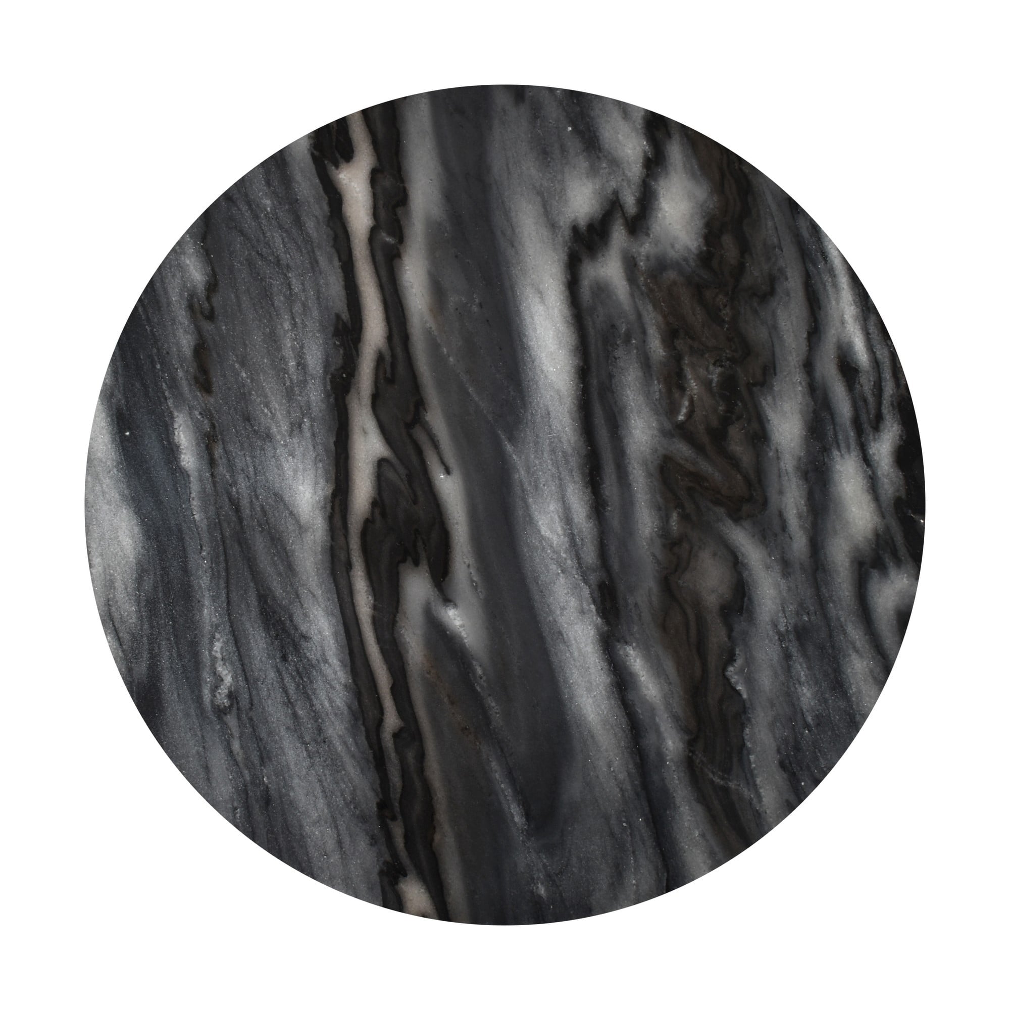 Hommeco 17.75" Contemporary Natural Marble X-Shaped End Table - Handmade Black & Gray