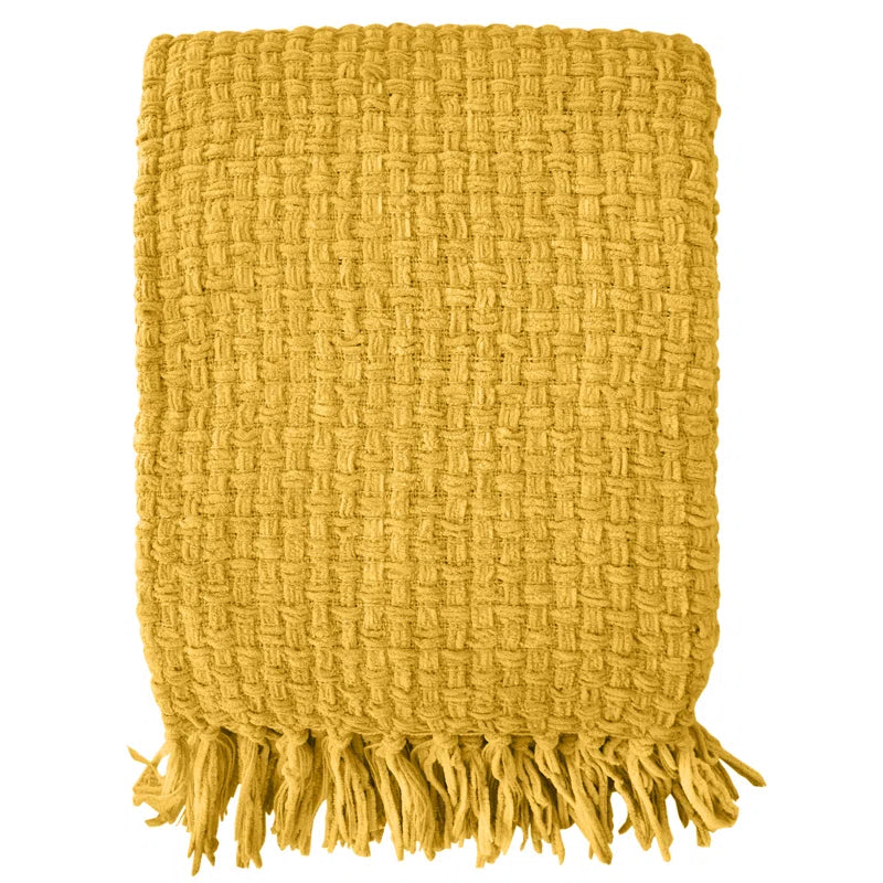 Chenille Hand Woven Throw Blanket