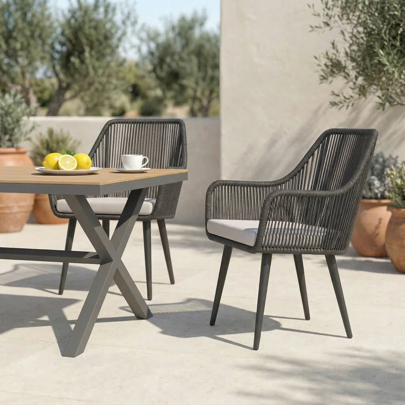 Cassil Premium All-Weather Wicker Outdoor Dining Armchair with Cushion