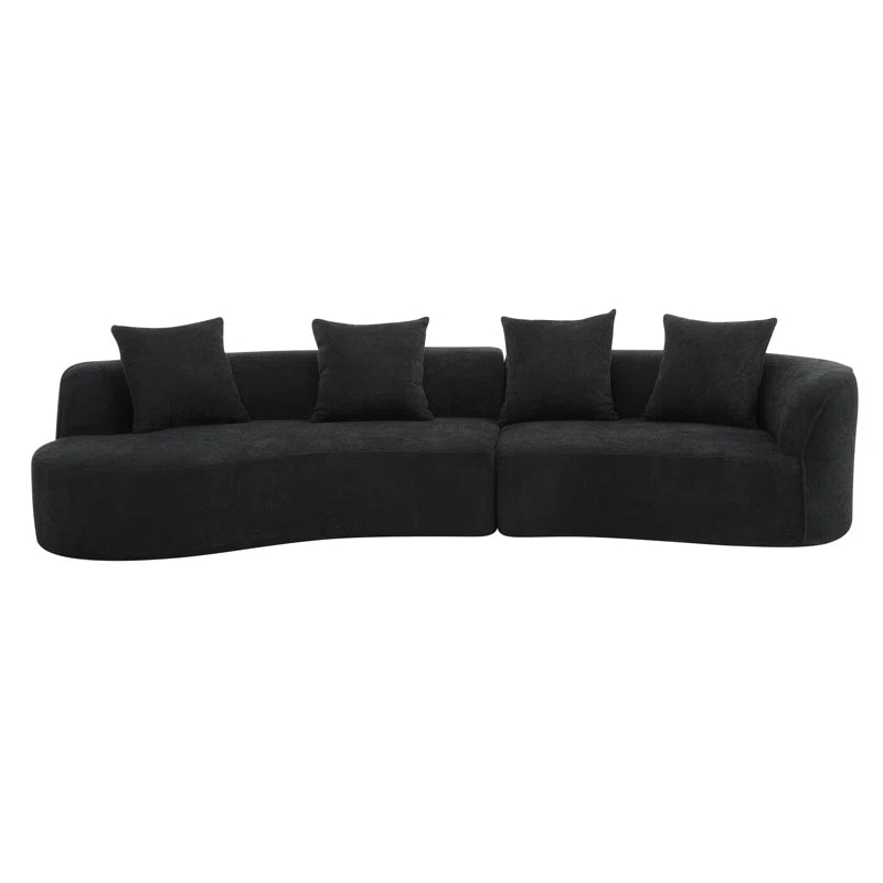Hession Boneless 126" Modern Compression Curved Sectional Sofa