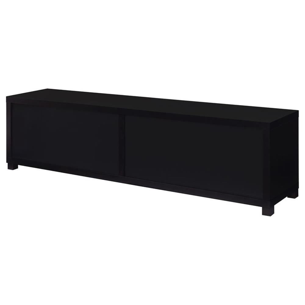Media Console with Framed Glass Panels Black