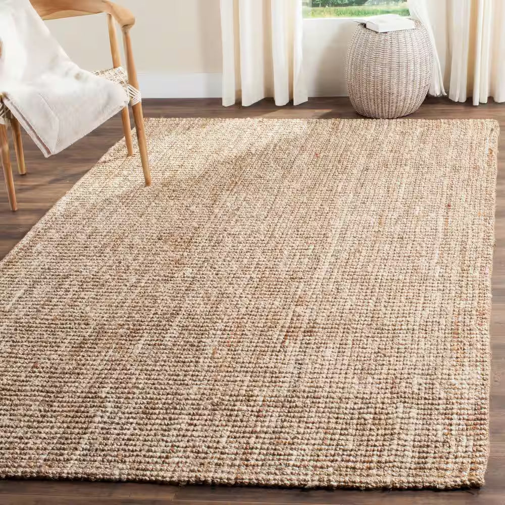 Natural Fiber Beige/Ivory 6 Ft. X 9 Ft. Solid Area Rug