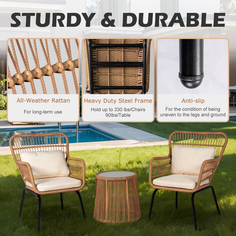 Dawna 2 - Person Patio Conversation Set with Cushions