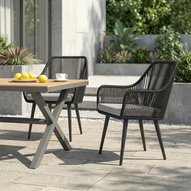 Cassil Premium All-Weather Wicker Outdoor Dining Armchair with Cushion