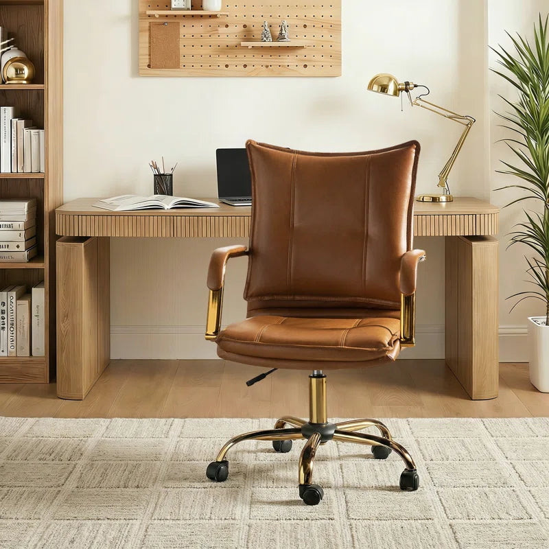 Lundgren Faux Leather Task Chair with Padded Arms
