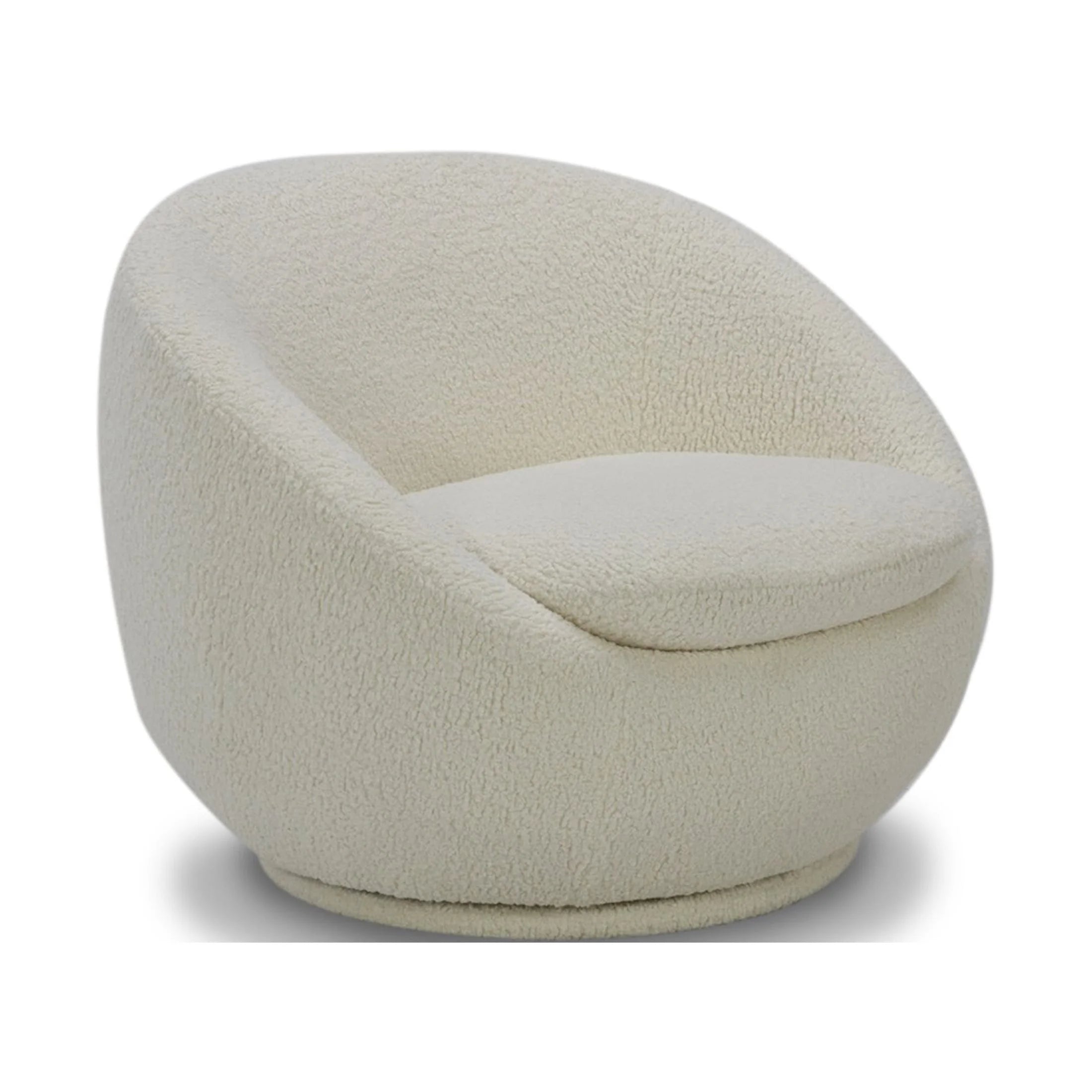 Mira Swivel Accent Chair, Cream Shearling
