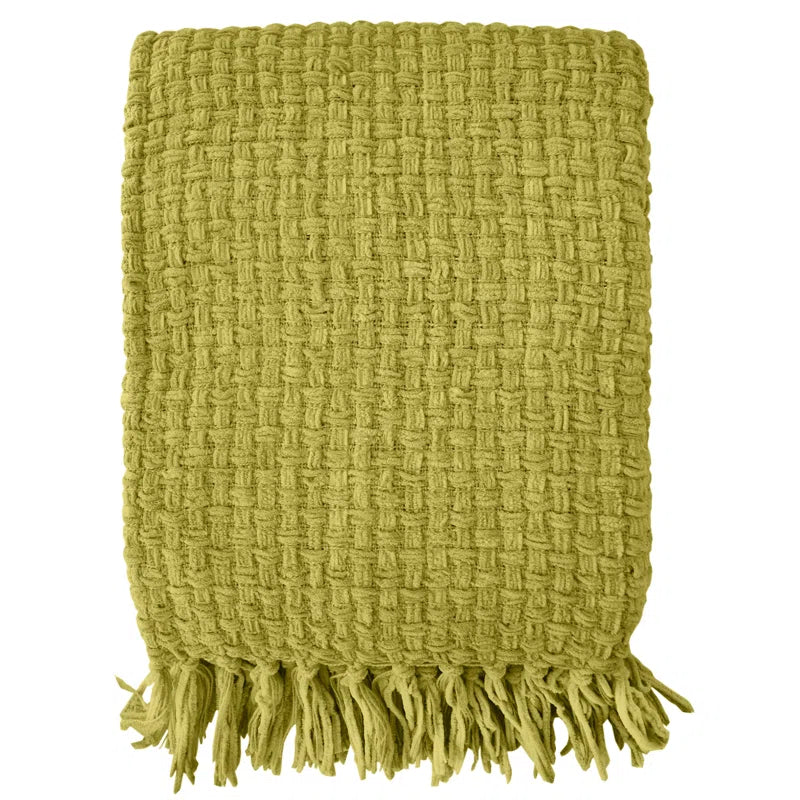 Chenille Hand Woven Throw Blanket