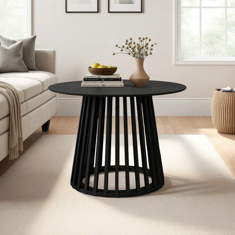 Elegant round 42" Coffee Table with Sturdy Pinewood Base