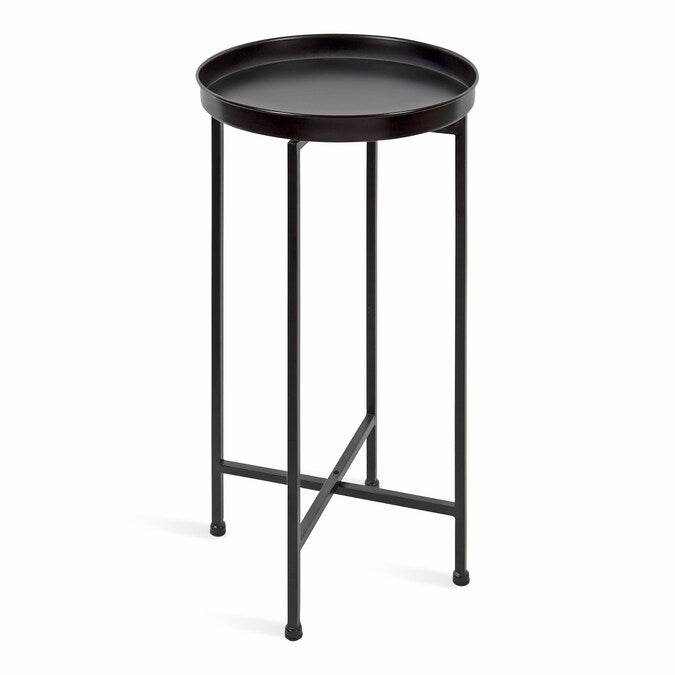 Celia 13.75-In W X 25.75-In H Black Metal round Modern End Table