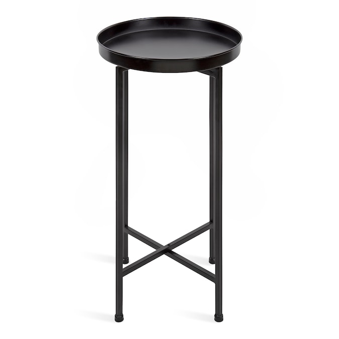 Celia 13.75-In W X 25.75-In H Black Metal round Modern End Table