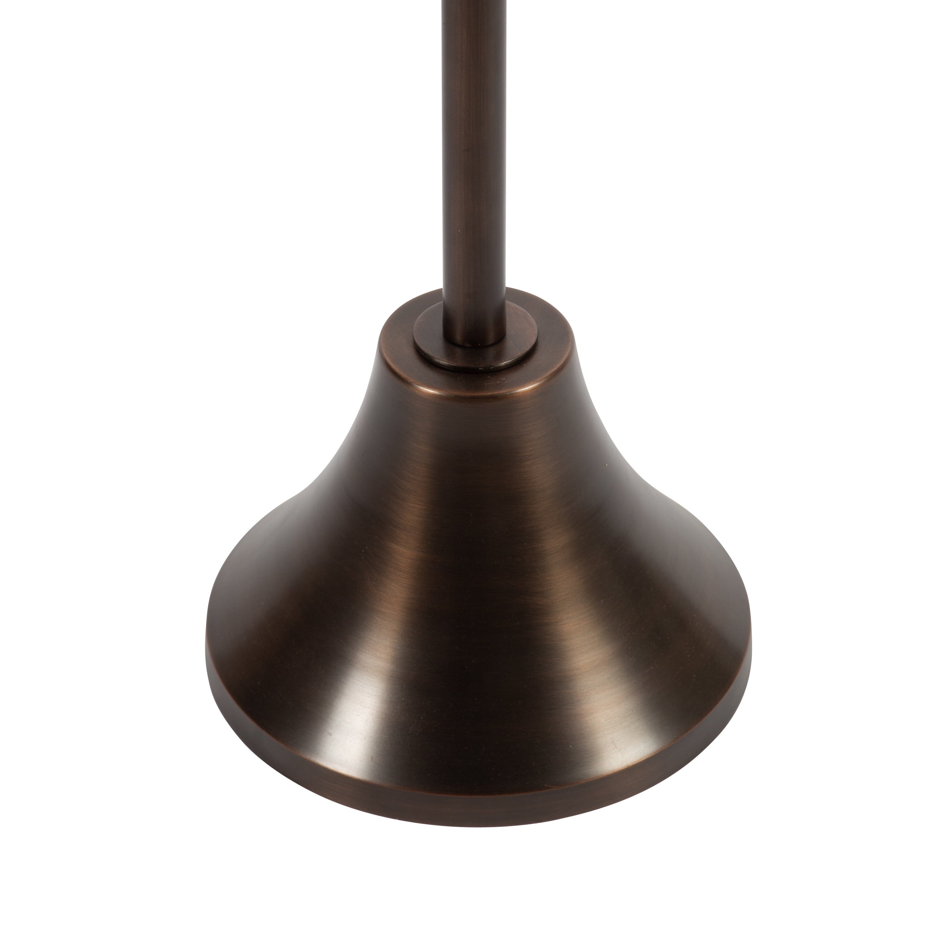 Modern Bronze Pedestal Side Table - 24" Hammered Metal End Table
