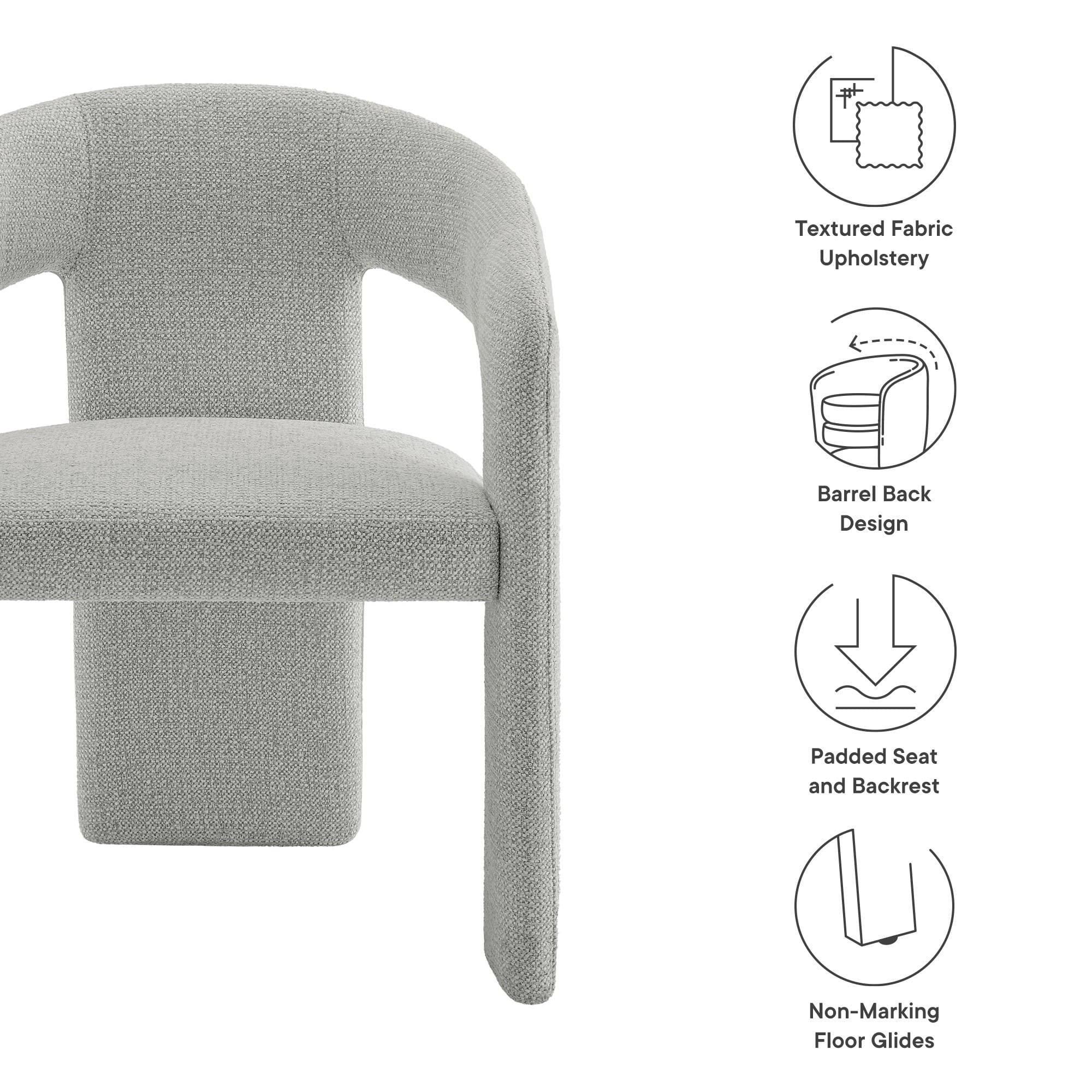 Side Dining Chair, Gray, Fabric, Bar Pub Cafe Bistro Dining Kitchen Hospitality Restaurant, ern Contemporary, HB37845