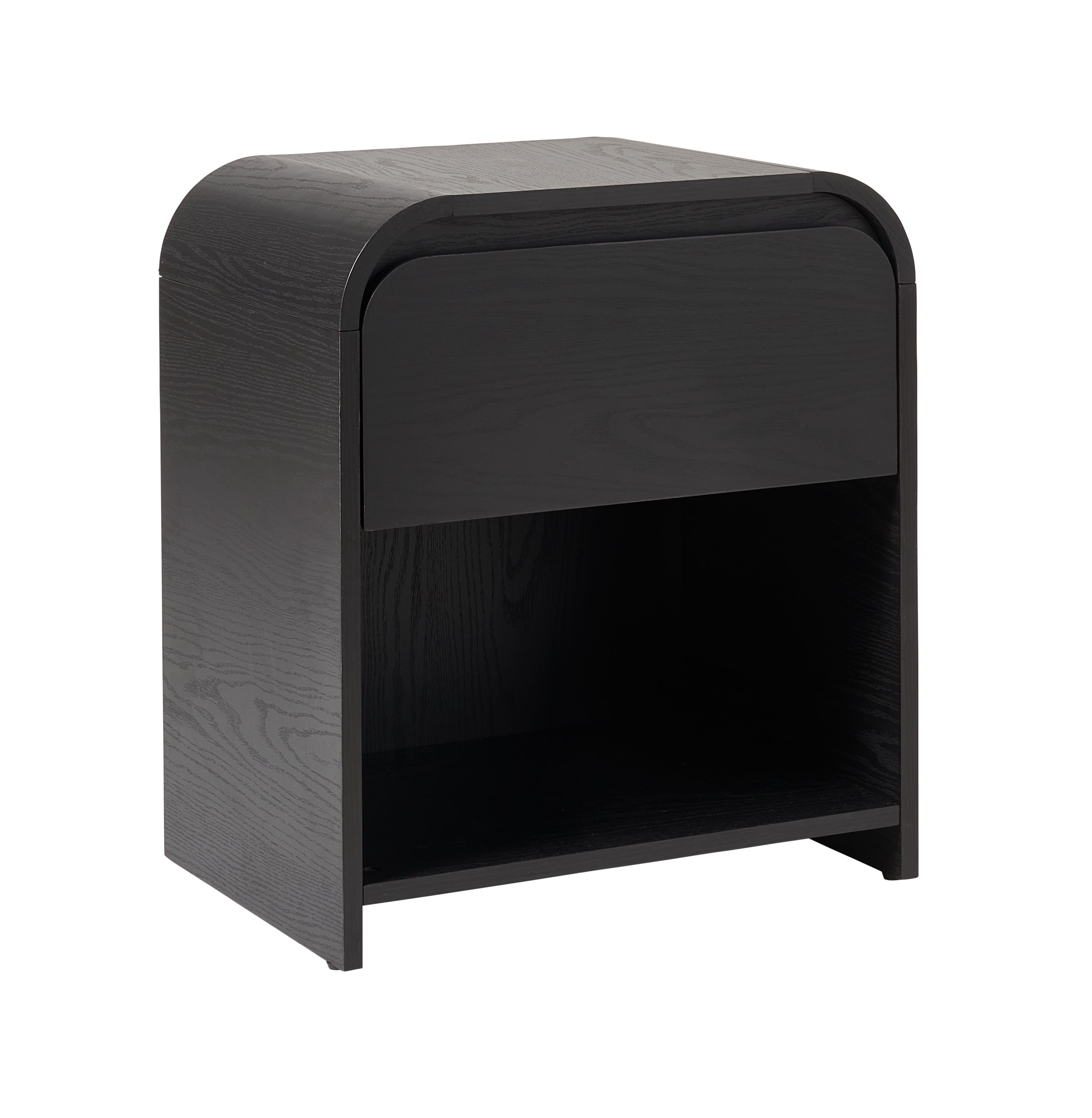 Juliet Nightstand with USB, Rich Black Finish
