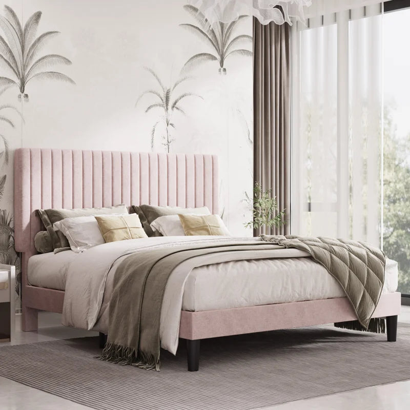 Dunphy Upholstered Platform Bed with Adjustable Headboard