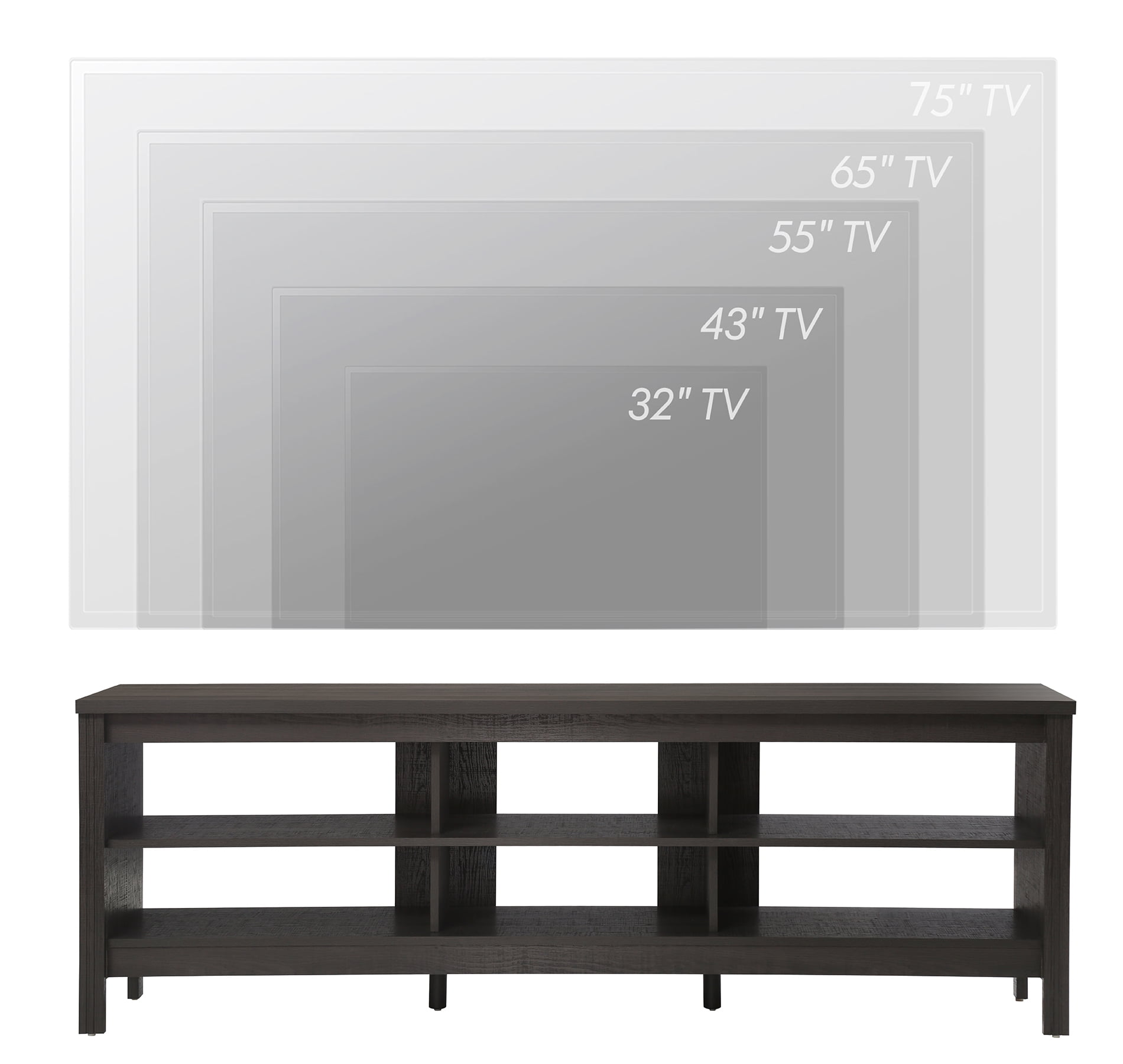 TV console with 6 Storage for Living Room and fits up to 75 Inch TV