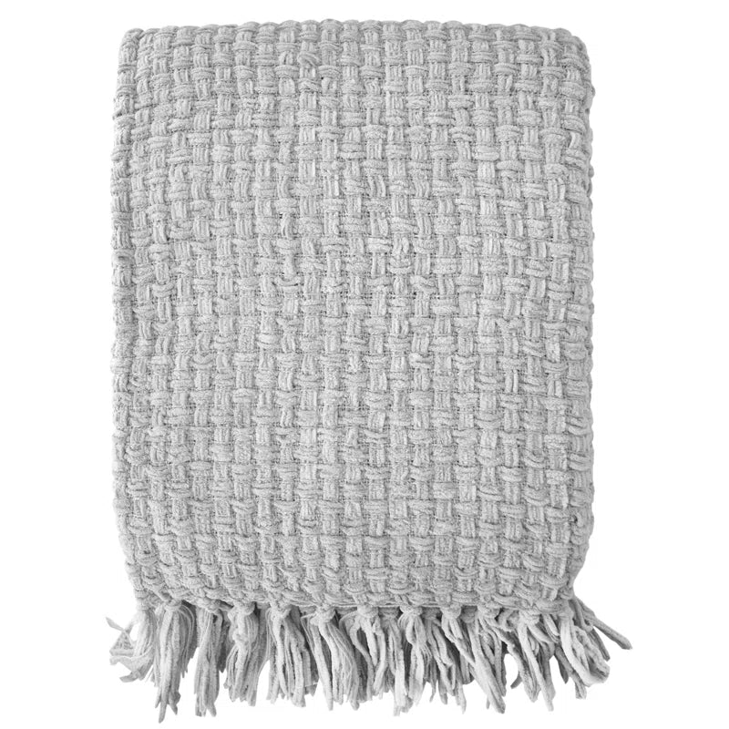Chenille Hand Woven Throw Blanket