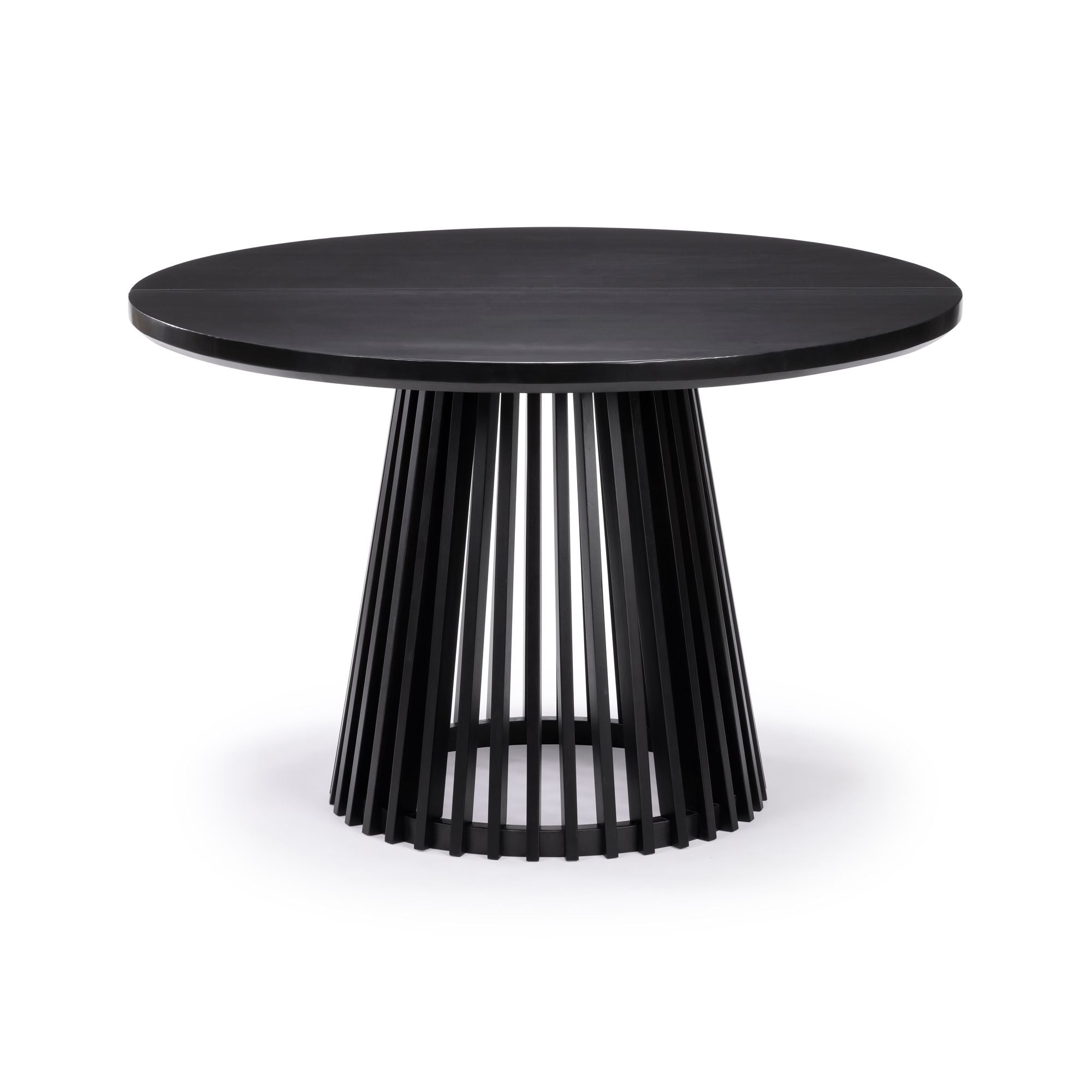48" Lido round Dining Table, Solid Wood Minimalist Kitchen Table for 4, Black