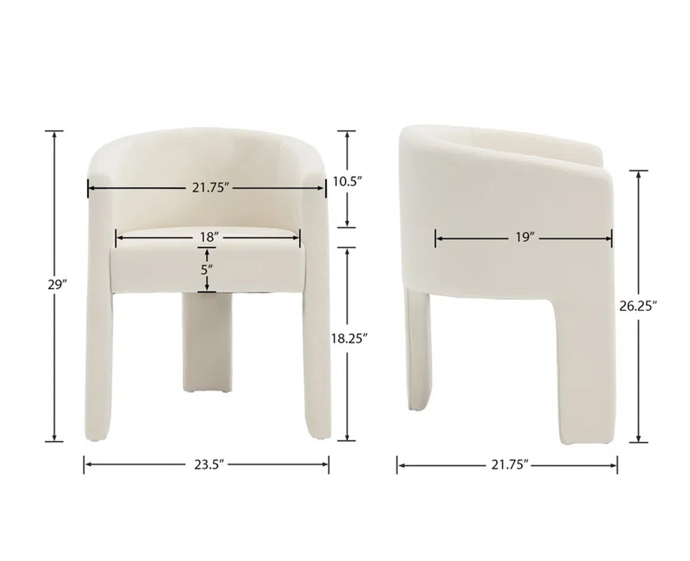Modern Barrel Dining Chair with Solid Wood Legs, Upholstered Arm Dining Chair, Comfy Side Chair for Living Room/Dining Room(Set of 1)