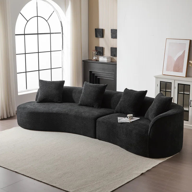 Hession Boneless 126" Modern Compression Curved Sectional Sofa