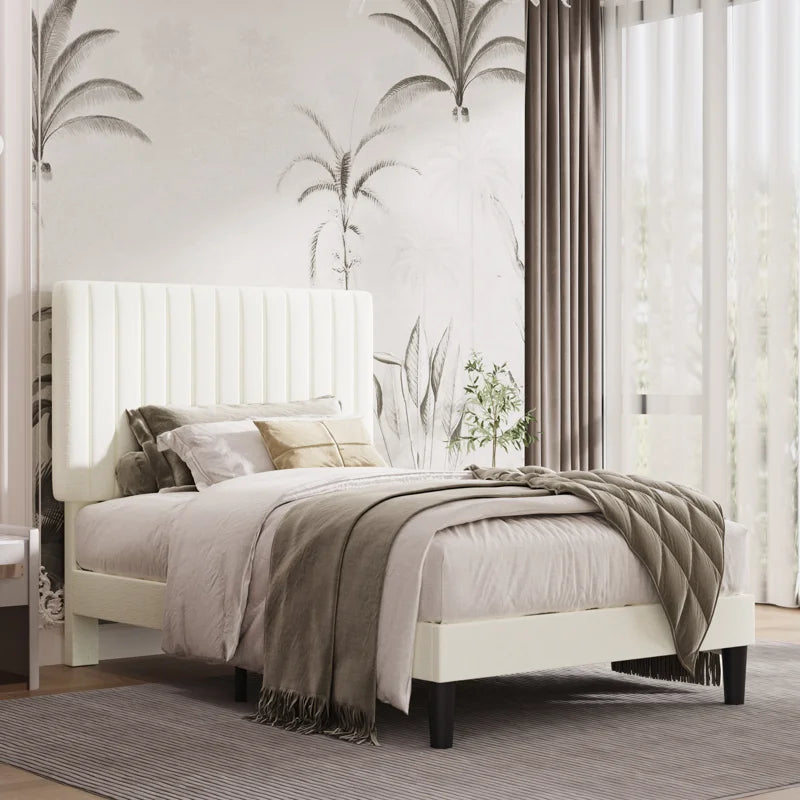 Dunphy Upholstered Platform Bed with Adjustable Headboard