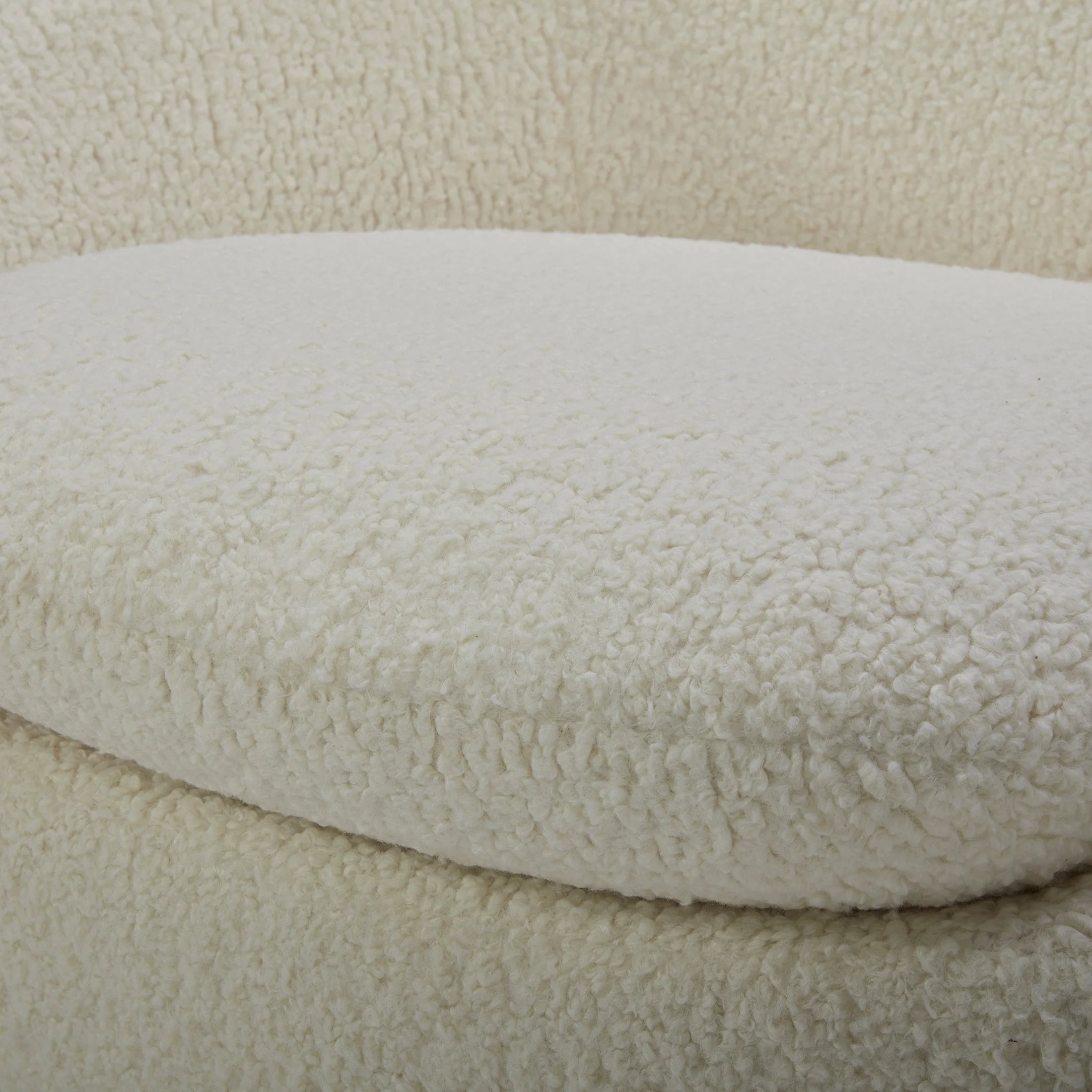 Mira Swivel Accent Chair, Cream Shearling