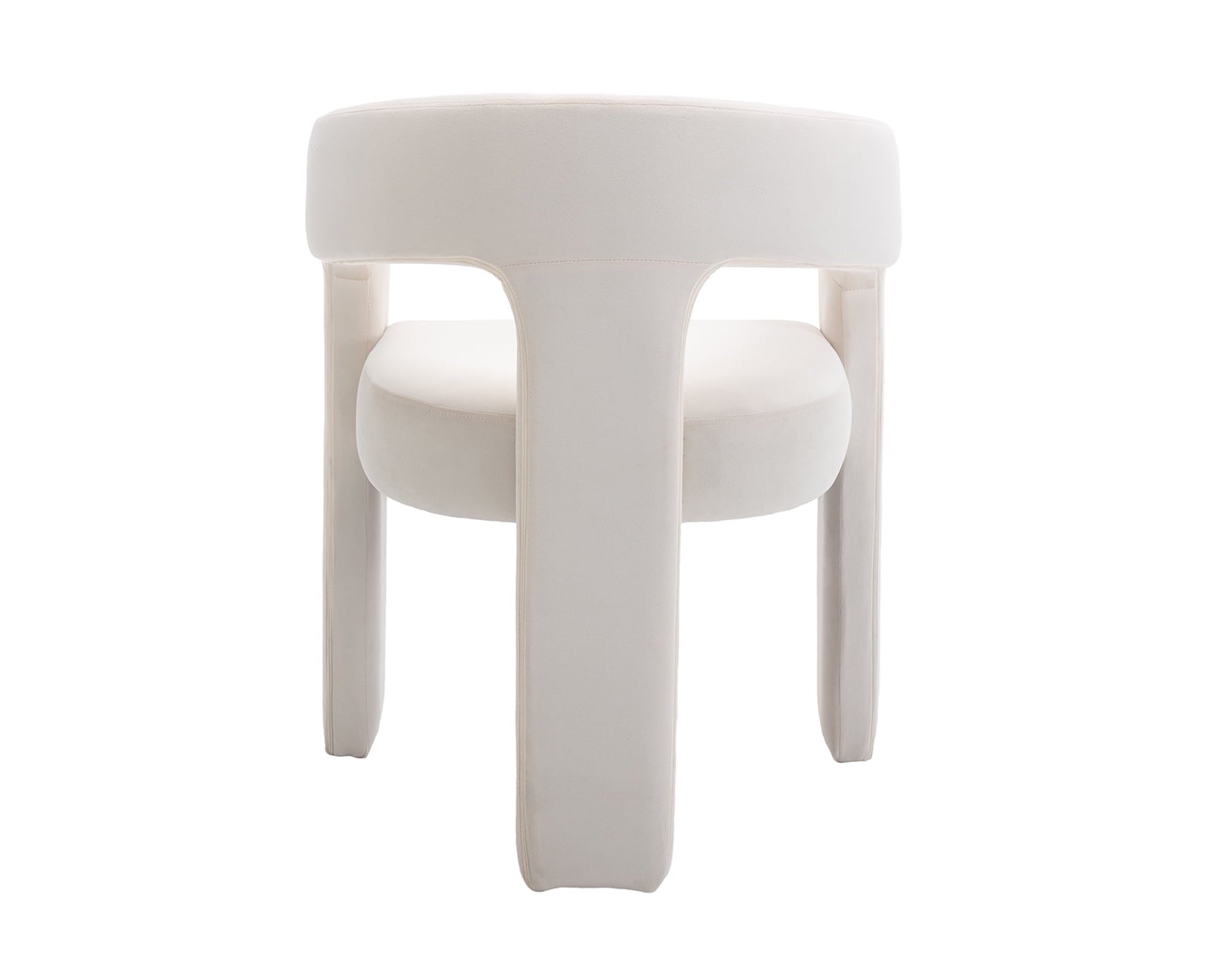 Modern Velvet Upholstered Side Armchair for Living Room, Ivory