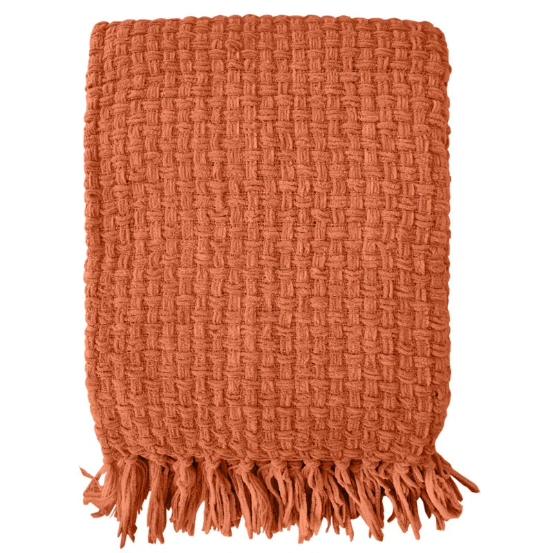 Chenille Hand Woven Throw Blanket