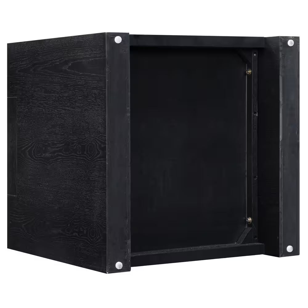 Aubrey 24 In. Black Wood Square End Table
