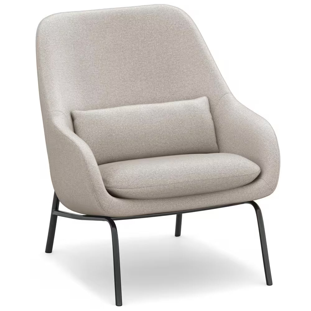 Elmont 30 In. Wide Mid Century Modern Accent Chair in Natural Linen Fabric