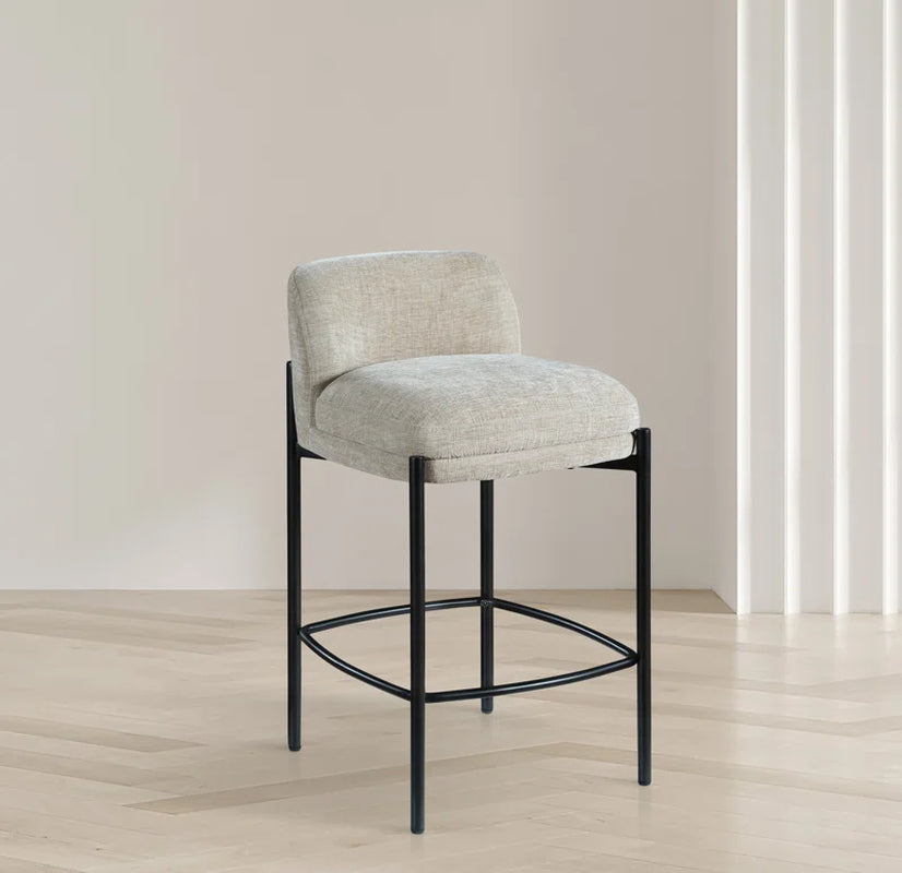 Brixen Upholstered Counter Stool with Metal Frame