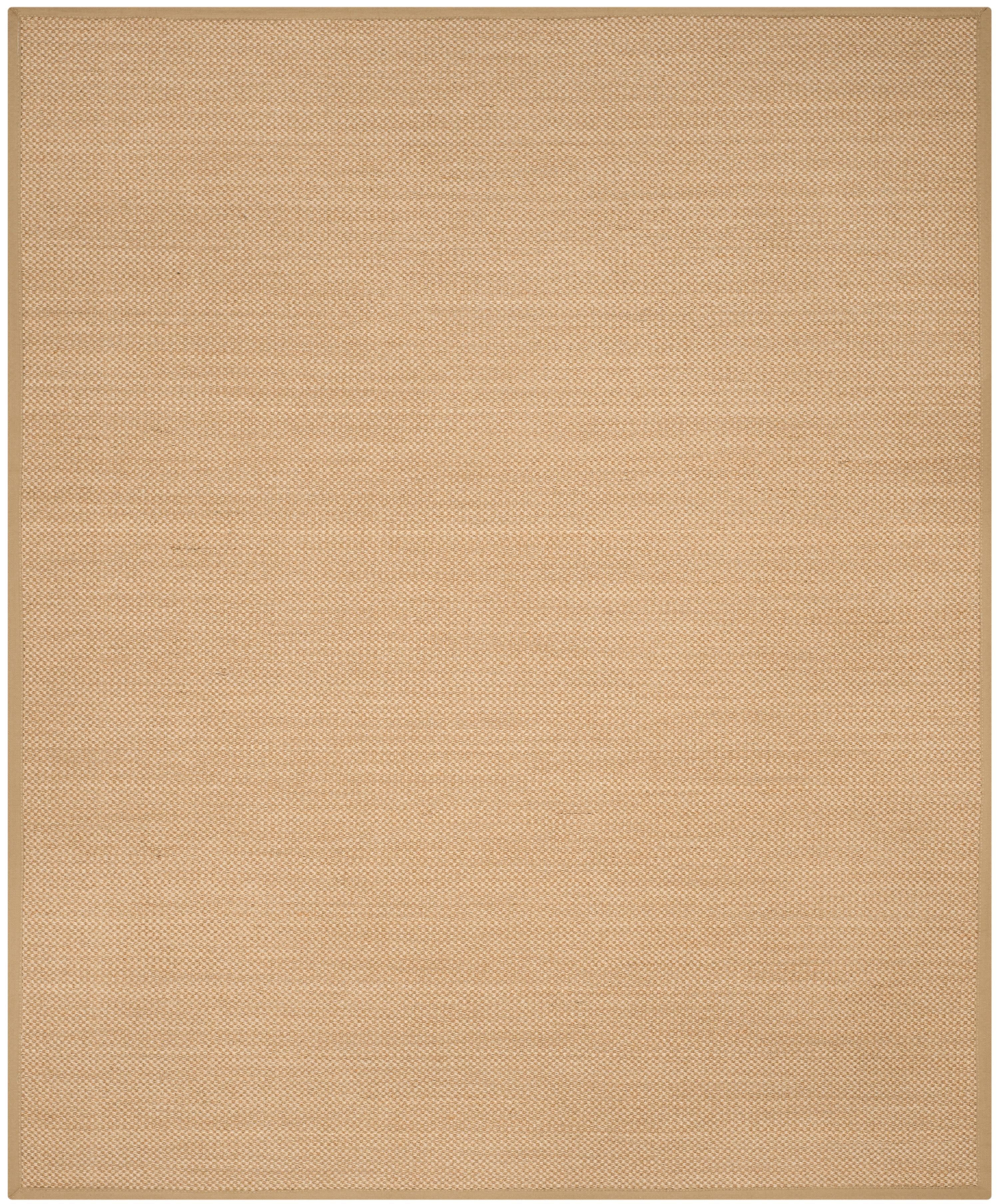 Natural Fiber Border Seagrass Area Rug, Maize/Linen, 10' X 14'