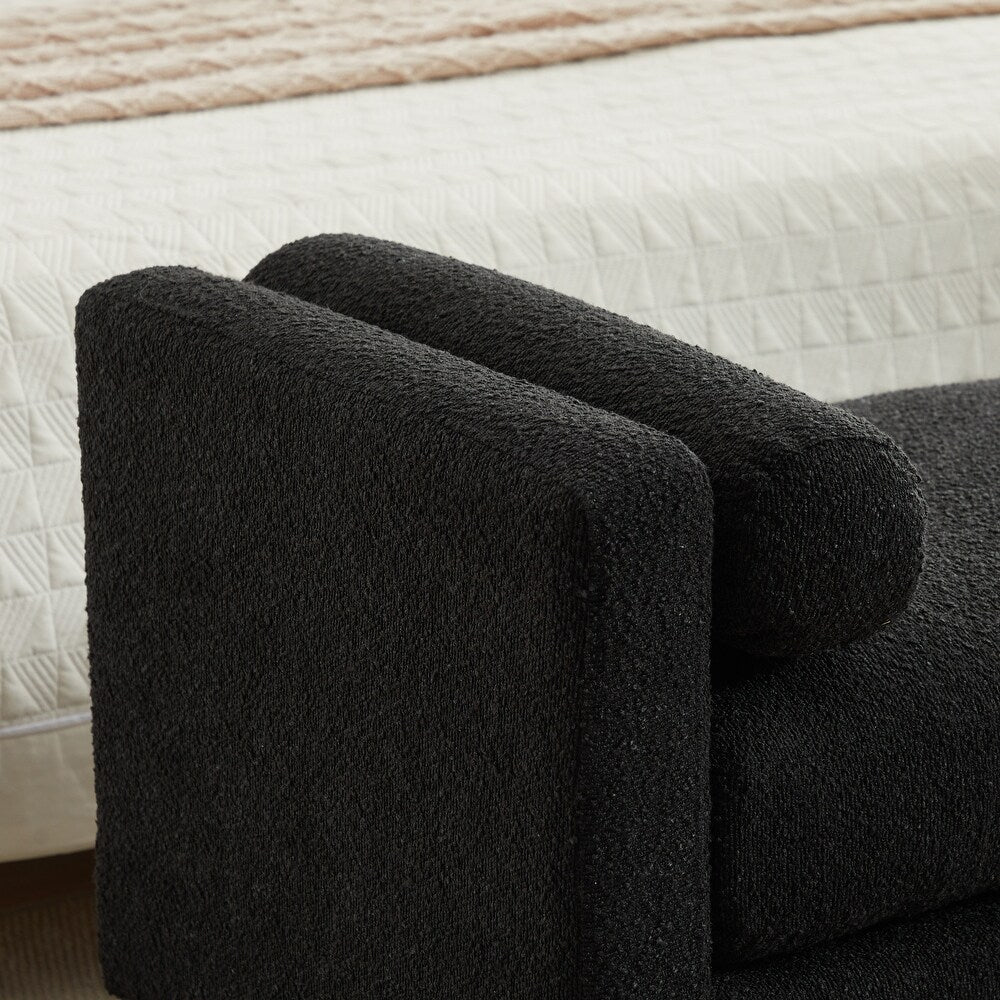 Hommeco Bedroom Bench with Solid Wood Legs & Pillows